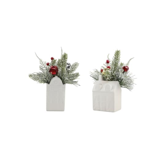 Christmas Mix In Ceramic Christmas House Pot Set